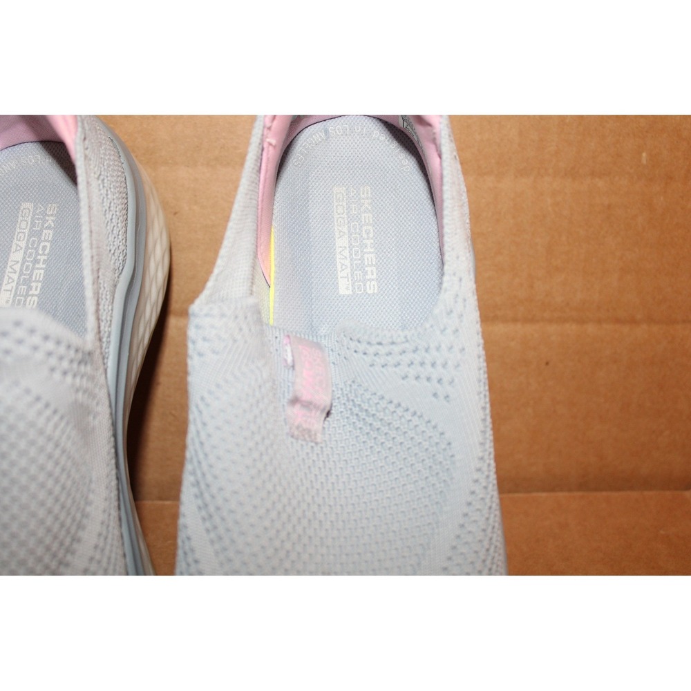 Skechers Go Walk Air Cooled Goga Mat Slip On Sneakers Grey Pink Womens Shoes - Picture 2 of 4